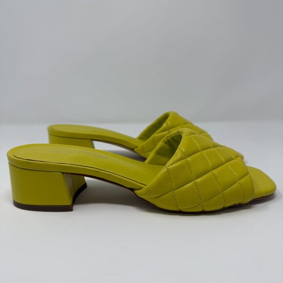 Marc Fisher Carsten Quilted Slip On Kitten Heels Shoes Women's 7.5 M Yellow NWOB - Picture 8 of 11